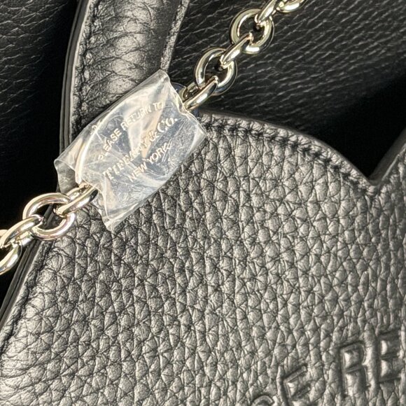 Tiffany & Co. Bucket Bag Heart Purse In Black Leather NWT Authentic - Picture 8 of 9
